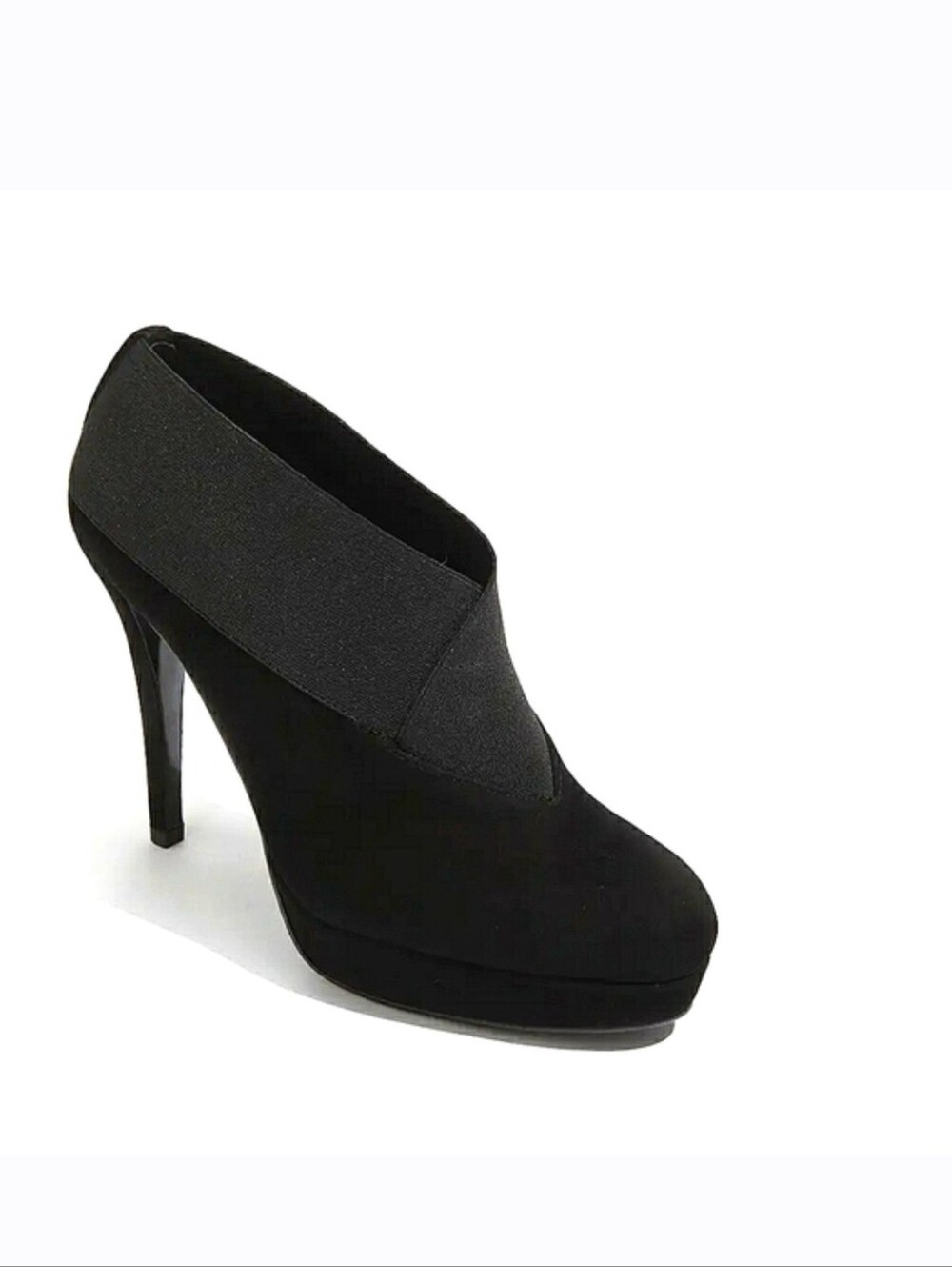 Stuart Weitzman Size 6 Black Suede Platform High Heel Booties